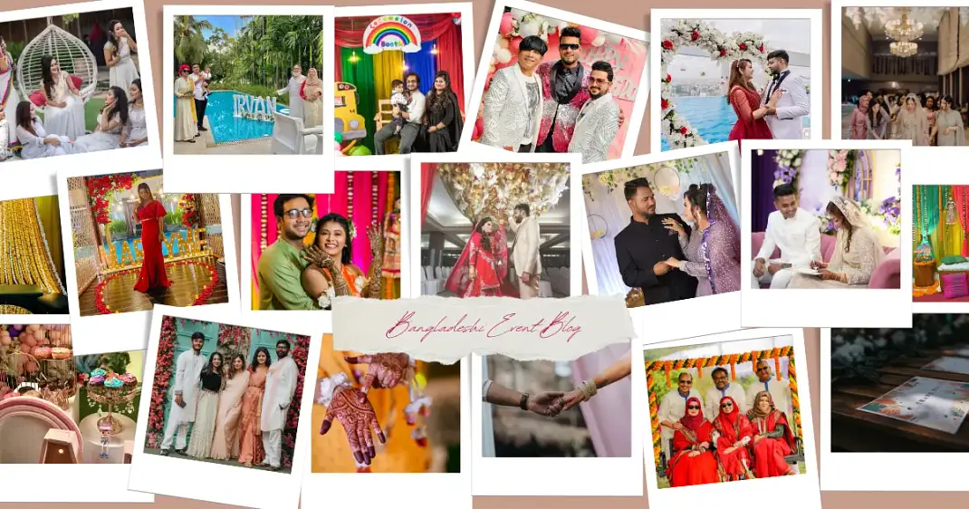 Collage of weddings, corporate events, and birthdays