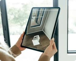 Planner showing 3D stage design on a tablet